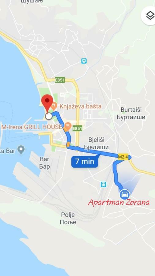 Apartman Zorana Бар Экстерьер фото